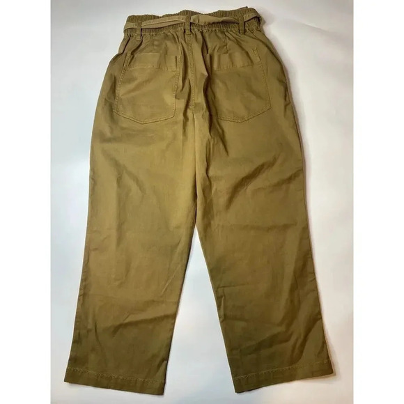 Cabi Discovery Tan Belted High Rise Stretch Trouser Crop Pants 5693 Womens 12 - Picture 9 of 9